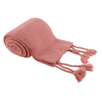TEMPO-KONDELA KALANE, luxusná pletená deka so strapcami, ružová, 150x200 cm