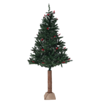 Vianočný stromček so šiškami na pníku, posnežený, 210 cm, PNIK TYP 3
