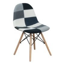 Jedálenská stolička, čierna/biela/sivá, CANDIE NEW TYP 3