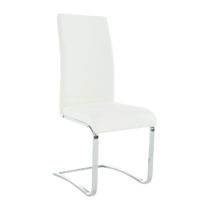 Jedálenská stolička, ekokoža biela/kov, VESATA TYP 3