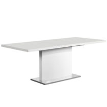 Rozkladací jedálenský stôl, biela vysoký lesk HG, KORINTOS P2, poškodený tovar
