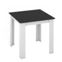 Jedálenský stôl, biela/čierna, 80x80, KRAZ, poškodený tovar