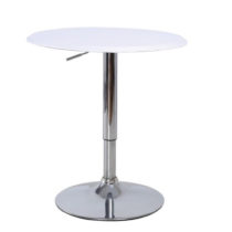 Barový stôl s nastaviteľnou výškou, biela, BRANY P1, poškodený tovar