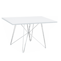 Jedálenský stôl, MDF/biela/HG lesk, ARTEM P1, poškodený tovar