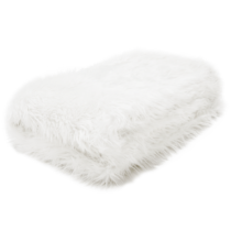 Kožušinová deka, biela, 150x180, EBONA TYP 1