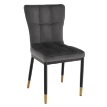 Dizajnová jedálenská stolička, tmavosivá Velvet látka, EPONA R1, rozbalený tovar