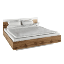 Manželská posteľ, 160x200, dub wotan/biela, GABRIELA P1, poškodený tovar
