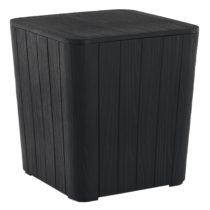 Záhradný úložný box/príručný stolík, čierna, IBLIS, rozbalený tovar-v monte