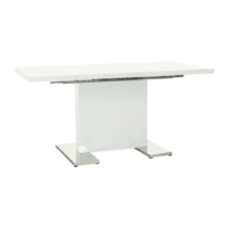 Rozkladací jedálenský stôl, biela vysoký lesk HG, 120-160x80 cm, IRAKOL