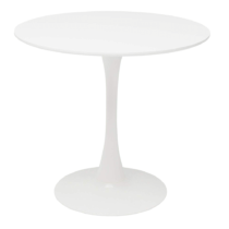 Jedálenský stôl, okrúhly, biela matná, priemer 80 cm, REVENTON