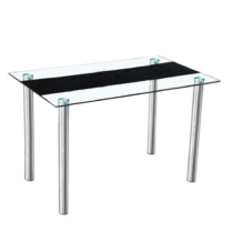 Jedálenský stôl, oceľ/sklo, ESTER, rozbalený tovar