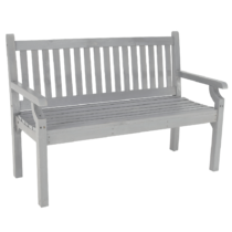 Drevená záhradná lavička, sivá, 124 cm, KOLNA, rozbalený tovar