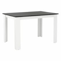Jedálenský stôl, biela/čierna, 120x80, KRAZ, poškodený tovar