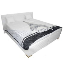 Manželská posteľ s úložným priestorom a matracmi, biela, 160x200, VENEZIA LUX