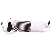 Plyšový psík, biela/čierny pásik, 50cm, REXO typ 1