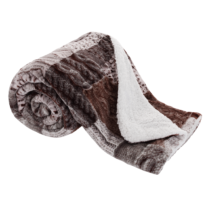 Obojstranná baránková deka, biela, vzor patchwork, 150x200, SARTI
