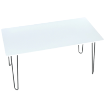 Jedálenský stôl, biela/kov, KURT R2, rozbalený tovar