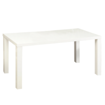 Jedálenský stôl, biela vysoký lesk HG, ASPER TYP 4 P1, poškodený tovar