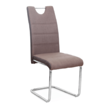 Stolička, hnedá/chróm, IZMA, poškodený tovar-vysedené sedadlo